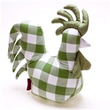 Chequered-chicken-doorstop Chequered chicken doorstop
