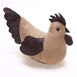 Leather & Jute chicken doorstop ”
