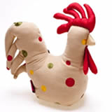 Embroidered chicken doorstop Embroidered chicken doorstop